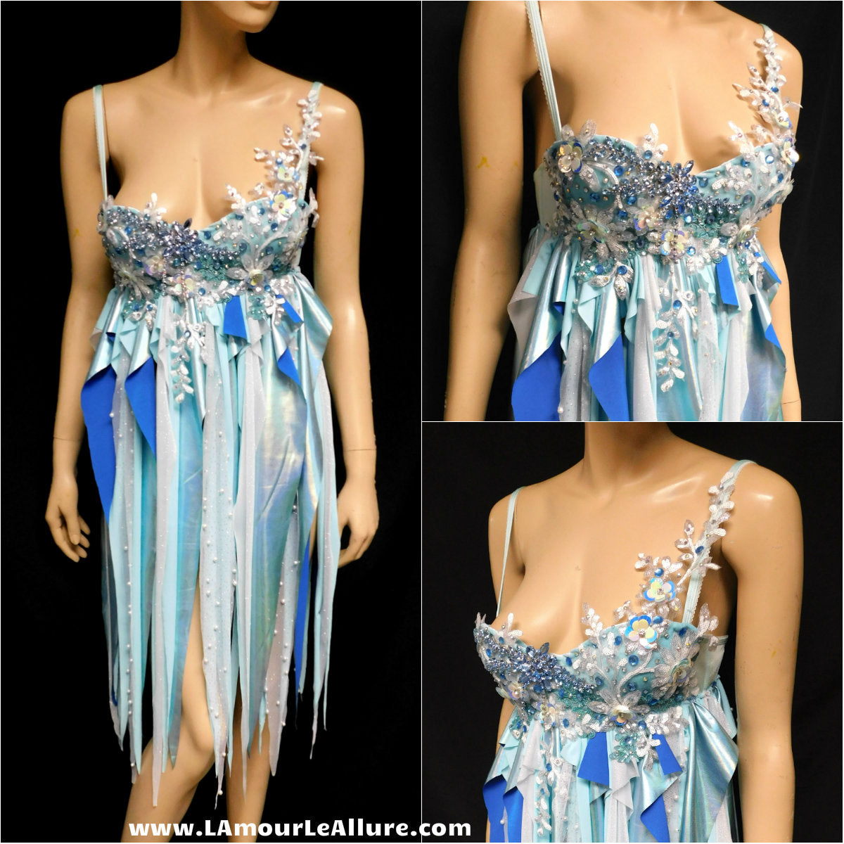 Pastel Iridescent Water Fairy Babydoll Dress Bra Costume