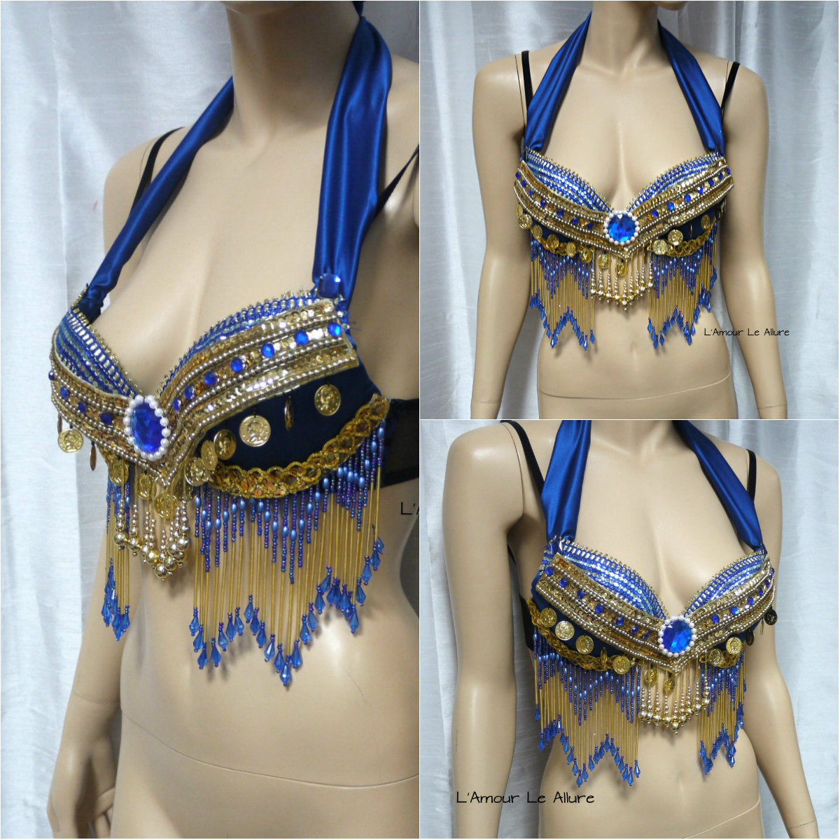 Electric Blue and Gold Gypsy Bra