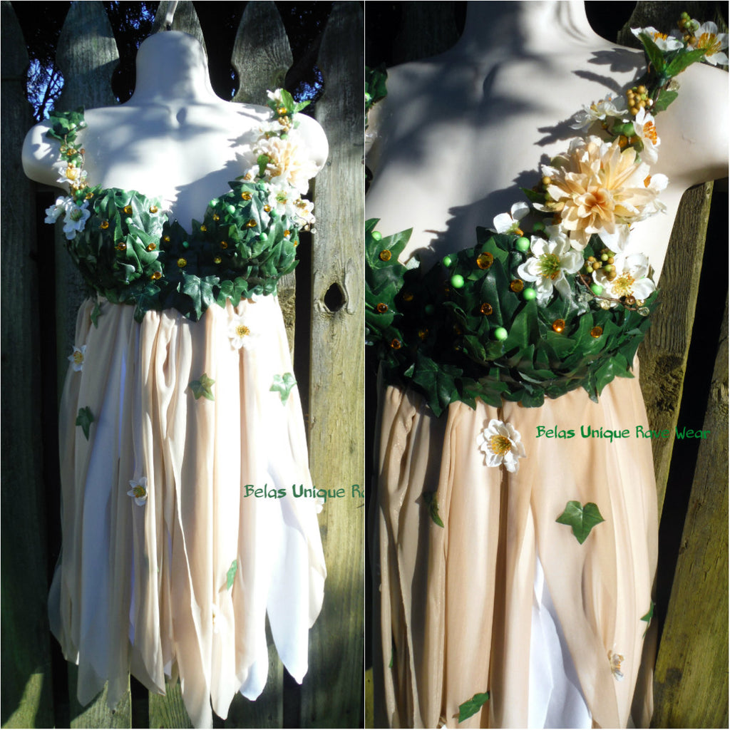 Woodland Forest Flower Fairy Babydoll Dress Bra Costume L'Amour Le Allure Woodland Forest Flower Fairy Babydoll Dress Bra Costume L'Amour Le Allure
