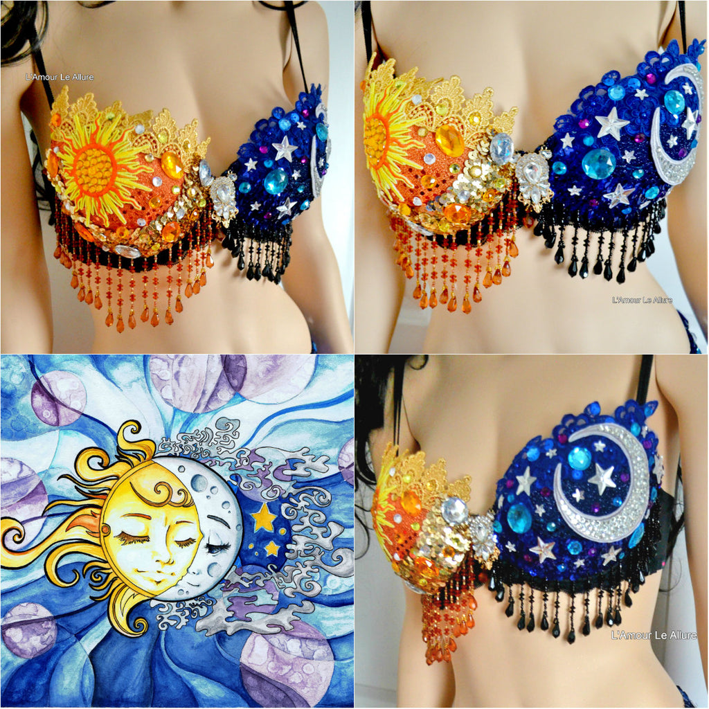 Sun and Moon bra and Half Skirt Dance Halloween Costume