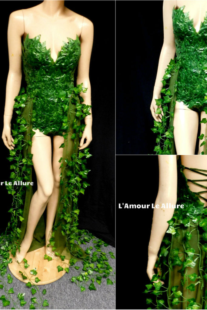 Full Poison Ivy Monokini Gown Dress Costume Rave Bra Rave Wear Cosplay L'Amour Le Allure Full Poison Ivy Monokini Gown Dress Costume Rave Bra Rave Wear Cosplay L'Amour Le Allure