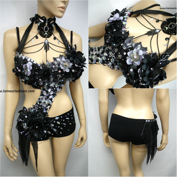 Black Diamond Fairy Monokini Bra and Shorts Costume
