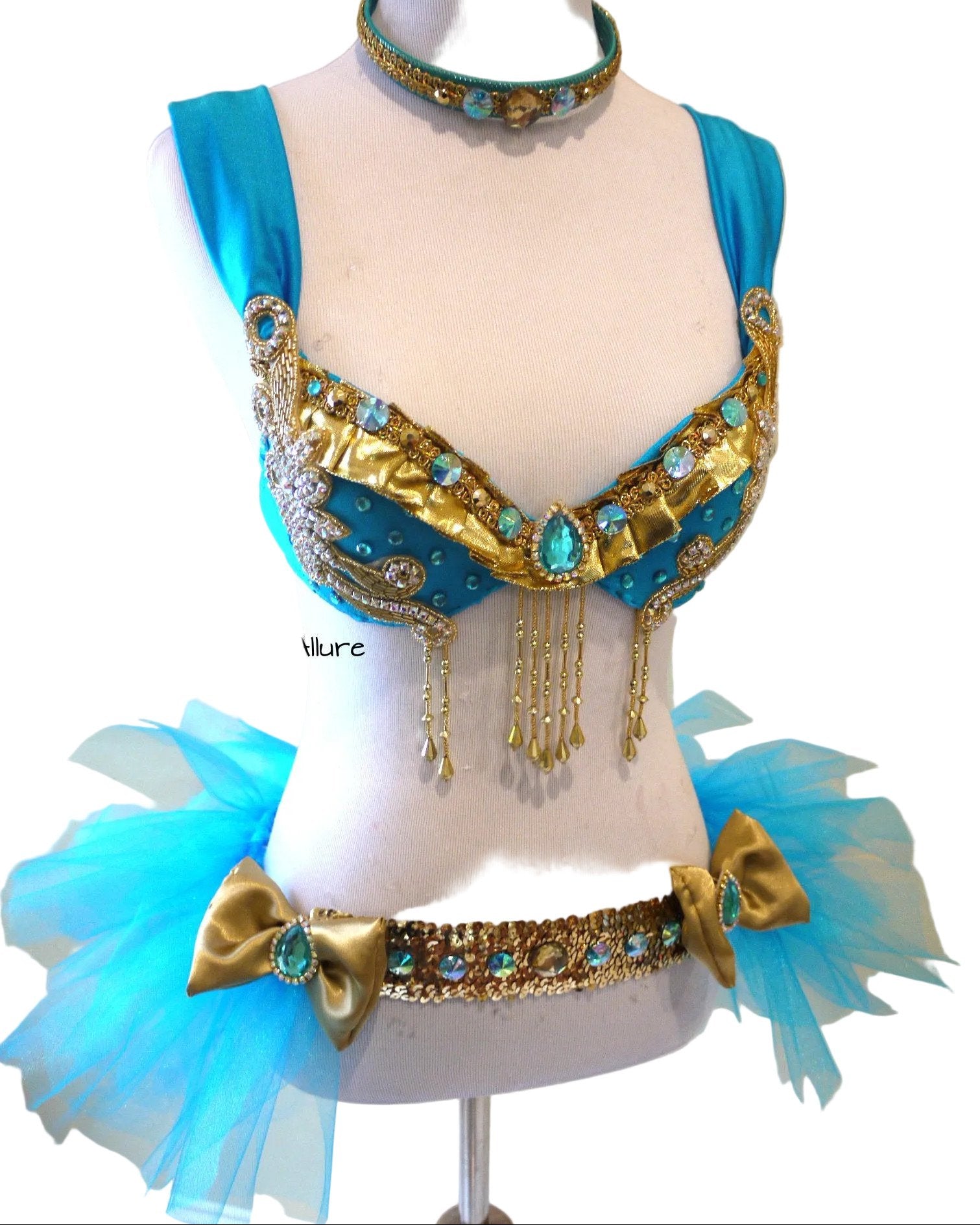 Princess Jasmine Inspired Cosplay Dance Costume Rave Bra Halloween Com ...