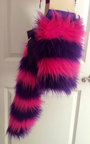 Alice In Wonderland Cheshire Cat Fur Tail with bow Rave Accessories