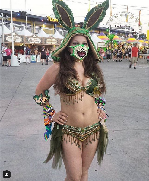 Woodland Green Gypsy Forest Fairy Cosplay Dance Costume Rave Bra Halloween