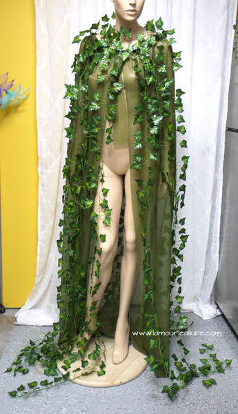 Mother Earth Poison Ivy Cape Costume Rave Wear Cosplay Halloween