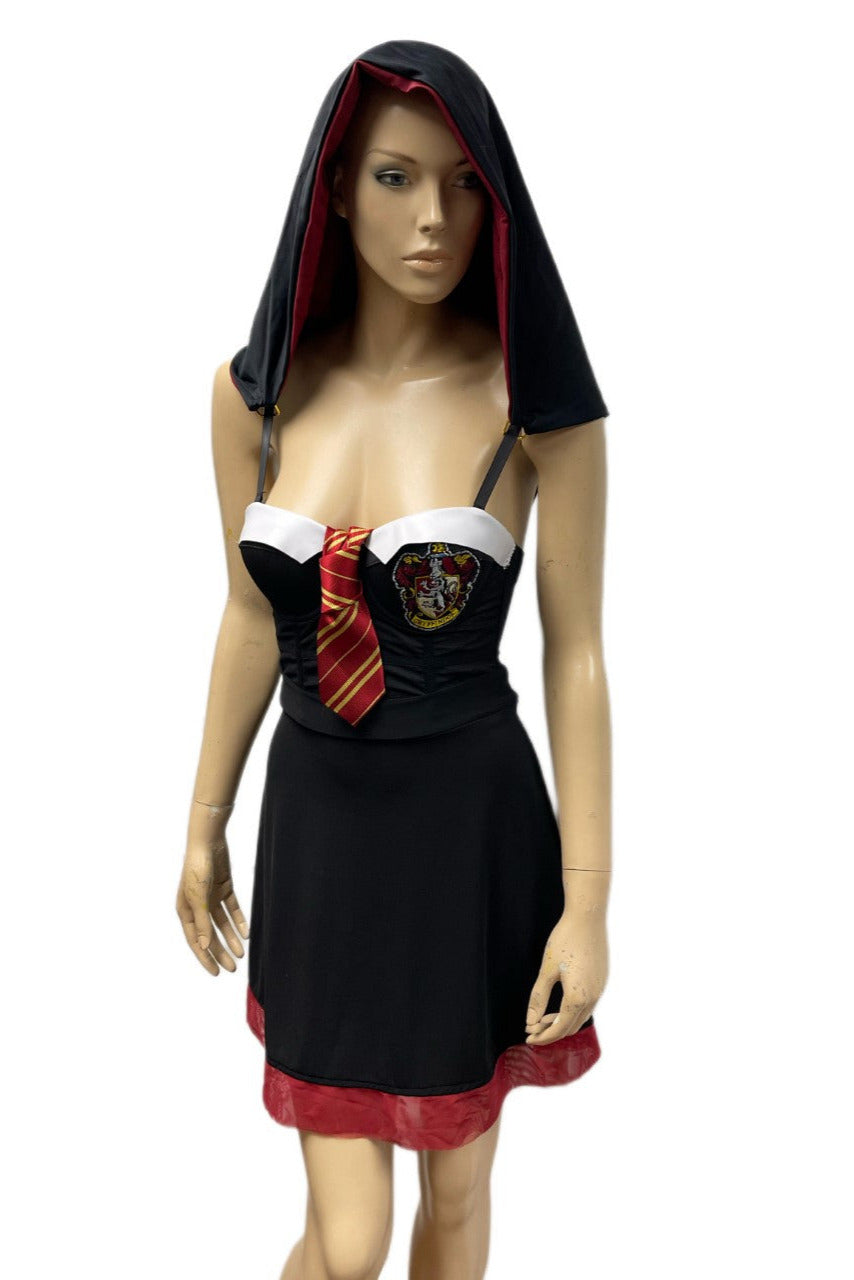 Gryffindor House Inspired Dance Festival Cosplay Costume Bustier with hood and Skirt