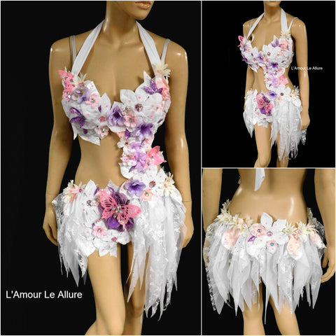 Pink and Green Spring Fairy with Pink Skirt Monokini Costume – L'Amour Le  Allure